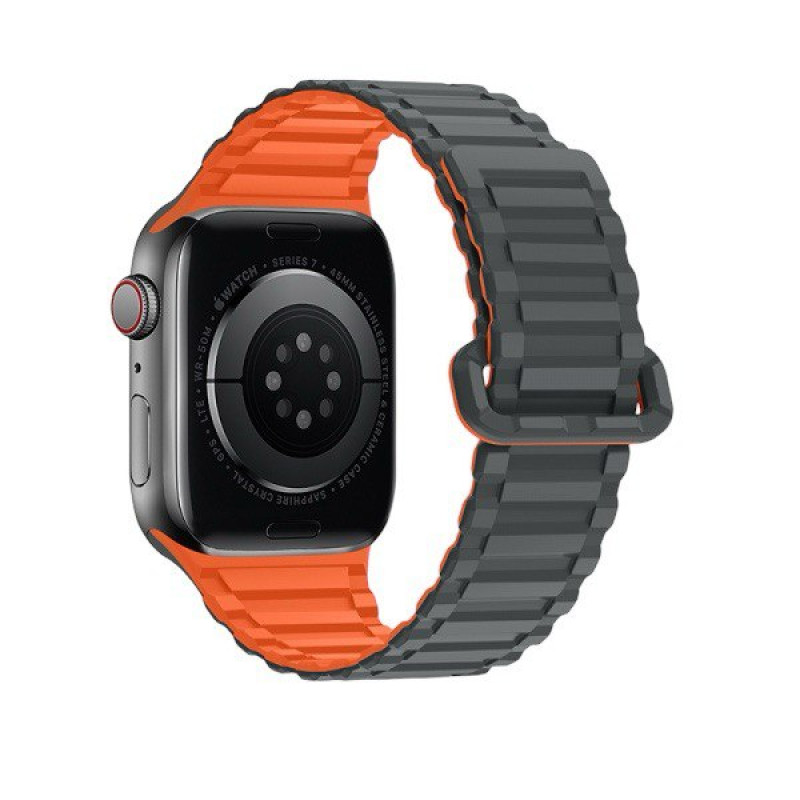 Ремінець для Apple Watch Hoco iWatch WA06 42, 44, 45, 49 gray orange