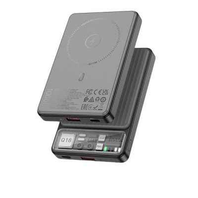 Зовнішній акумулятор Hoco Q18 22.5W MagSafe 10000 mAh black Зовнішній акумулятор Hoco Q18 22.5W MagSafe 10000 mAh black