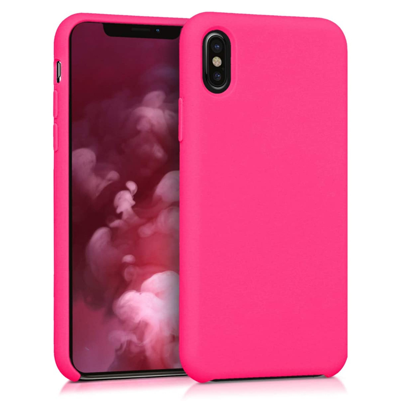 Накладка Original Silicone Case iPhone X, XS pink hot
