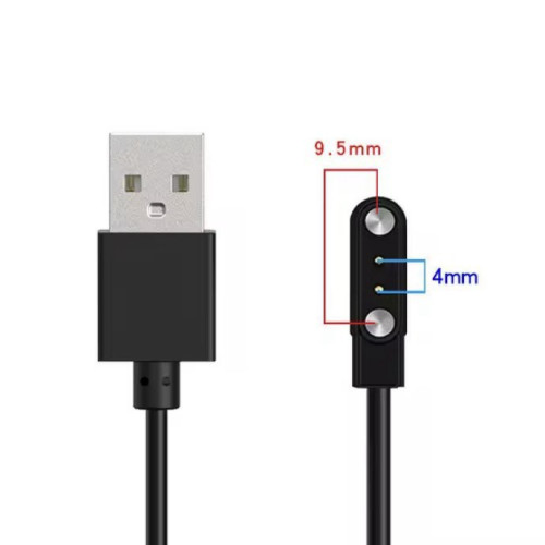 Кабель USB для заряджання Cмарт годинників магнітний 2 pin (4 x 9,5 mm)
