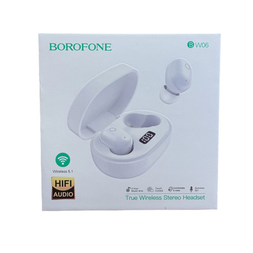 Навушники Bluetooth Borofone BW06 white Навушники Bluetooth Borofone BW06 white
