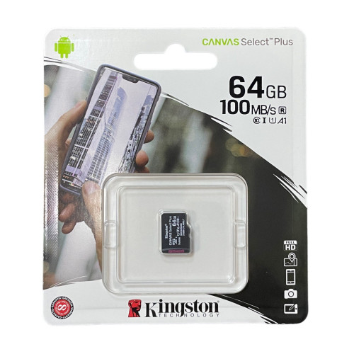 Карта пам'яті microSD 64 Гб Kingston 100 MB/s class 10 (UHS-I A1)