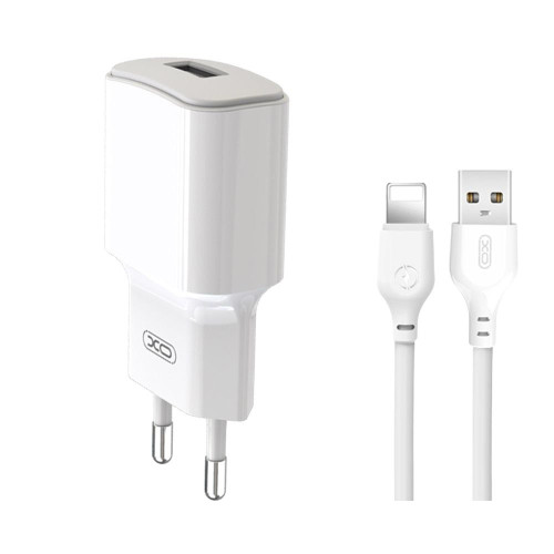 Зарядний пристрій з кабелем Lightning XO L73 1 USB 2.4A white