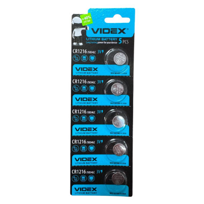 Батарейка Videx CR1216 Lithium 3V 5шт