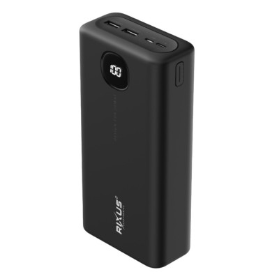 Зовнішній акумулятор RIXUS 40000mAh PD22.5W black (RXPB40) Зовнішній акумулятор RIXUS 40000mAh PD22.5W black (RXPB40)
