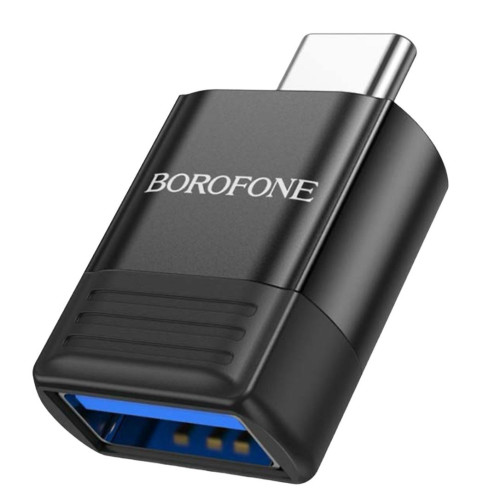 Перехідник OTG USB-Type C Borofone BV18 black Перехідник OTG USB-Type C Borofone BV18 black