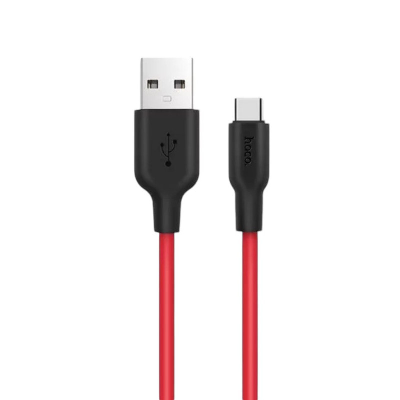 USB кабель Hoco X21 Plus Silicone Type-C black red