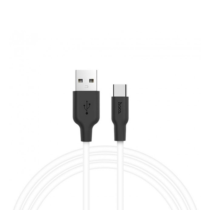 USB кабель Hoco X21 Plus Silicone Type-C black white