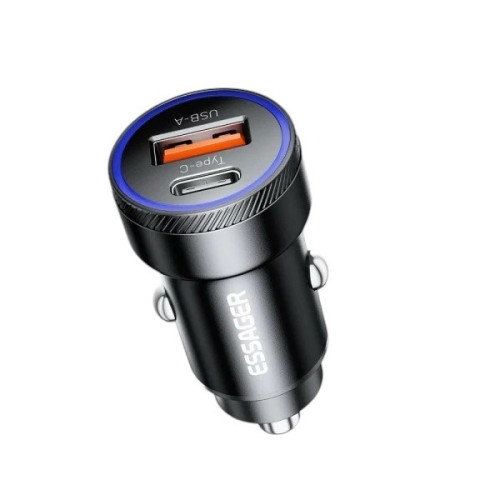 Автомобільний зарядний пристрій Essager ES-CC11 54W, USB-C, USB-A black Автомобільний зарядний пристрій Essager ES-CC11 54W, USB-C, USB-A black