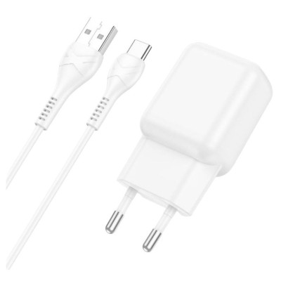 Зарядний пристрій з кабелем Type-C Hoco C96A USB-A, 2.1A white Зарядний пристрій з кабелем Type-C Hoco C96A USB-A, 2.1A white