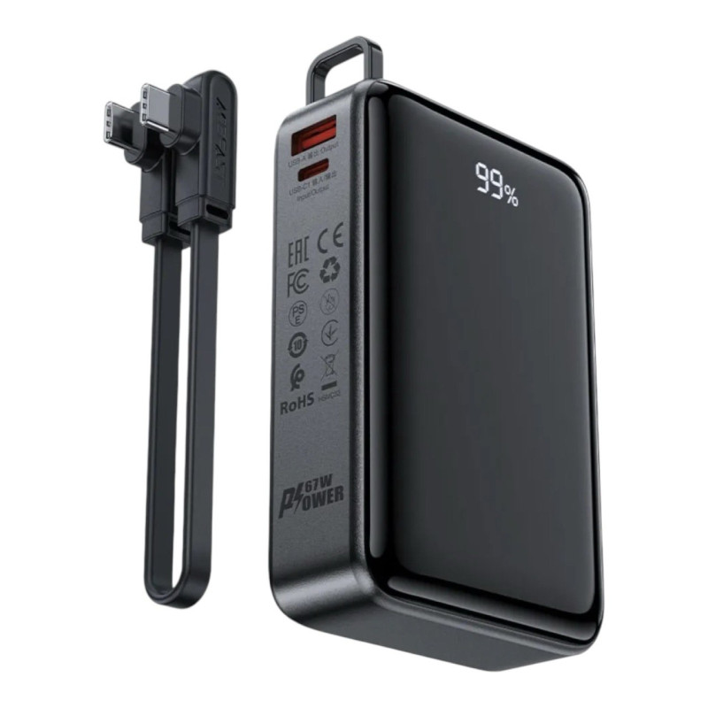 Зовнішній акумулятор Acefast M4 20000 mAh 67W black