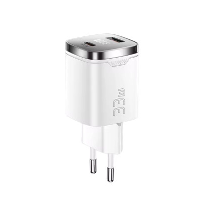 Зарядний пристрій Essager USB-C PD 33W, USB-A QC 3.0, LCD, ES-CD45 white