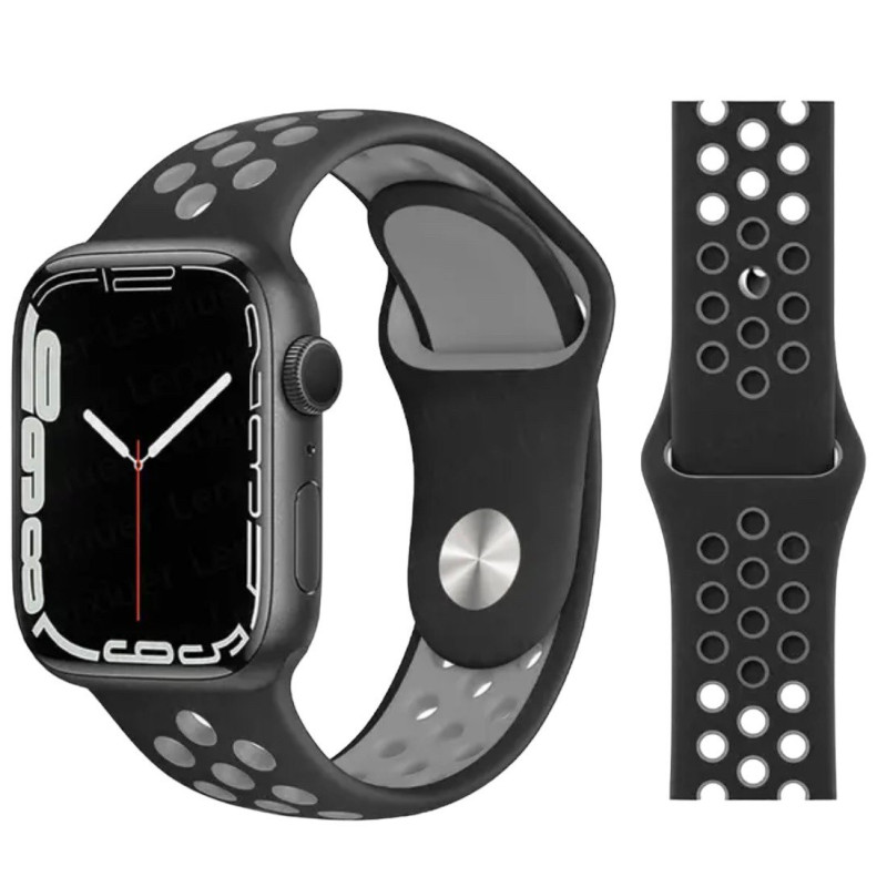 Ремінець для Apple Watch Nike 42, 44, 45, 49 black-gray
