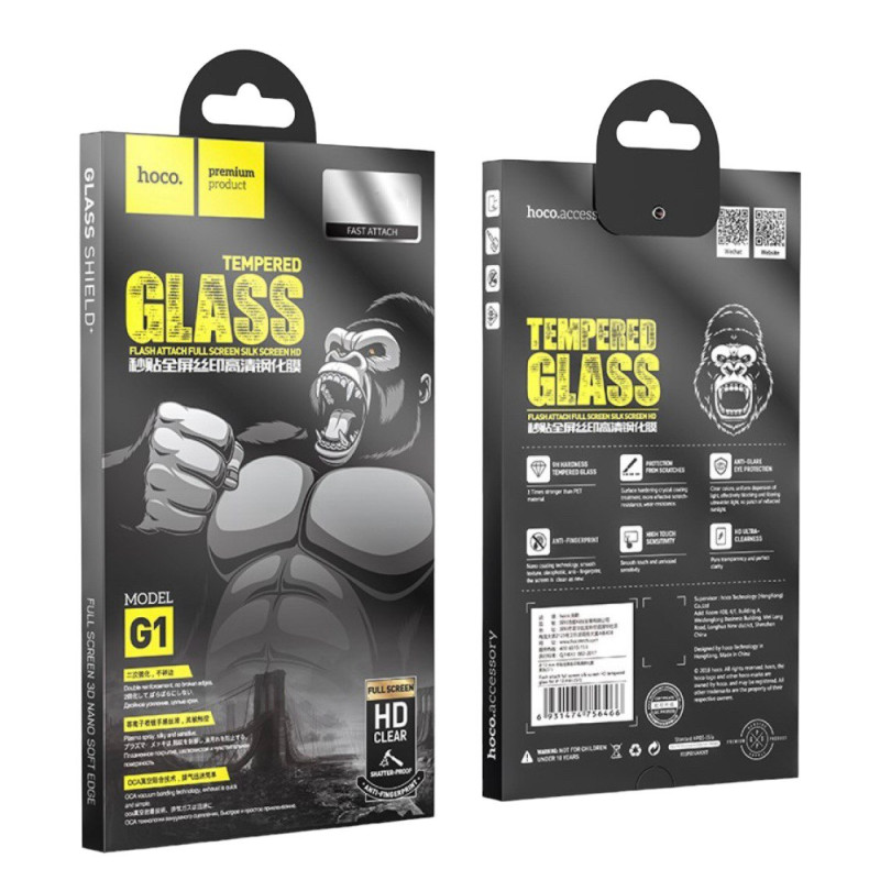Захисне скло Glass iPhone 15 Hoco G1 black