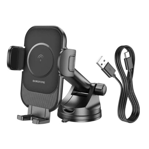 Автотримач Borofone BH203 wireless charging 15W black Автотримач Borofone BH203 wireless charging 15W black