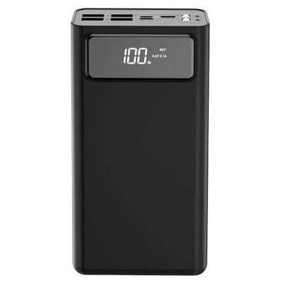 Зовнішній акумулятор XO PR123 LED lamp 30000 mAh black Зовнішній акумулятор XO PR123 LED lamp 30000 mAh black