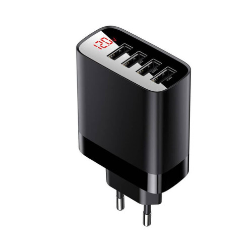 Зарядний пристрій Baseus 4 USB 2400mAh Digital Display black (CCJMHB-B01) Зарядний пристрій Baseus 4 USB 2400mAh Digital Display black (CCJMHB-B01)
