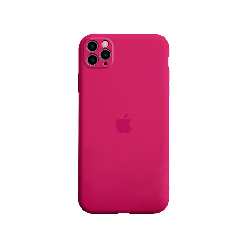 Накладка Original Silicone Case iPhone 11 Pro Max rose red Close Camera