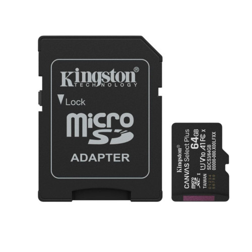 Карта пам'яті MicroSDXC 64GB UHS-I Class 10 Kingston Canvas Select Plus R150MB/s + SD-адаптер
