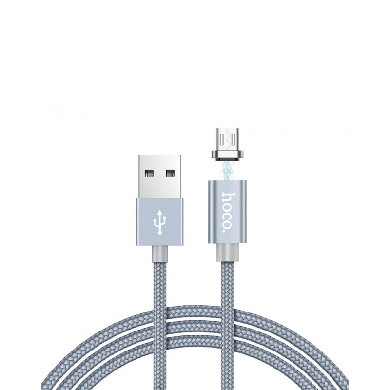USB кабель Hoco U40A microUSB магнітний gray