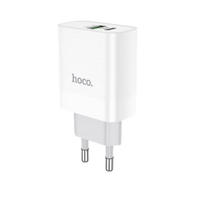 Зарядний пристрій Hoco C80A USB-C, USB, PD 20W, QC 3.0, 3.1 A white Зарядний пристрій Hoco C80A USB-C, USB, PD 20W, QC 3.0, 3.1 A white
