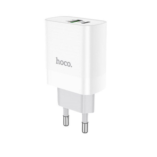 Зарядний пристрій Hoco C80A USB-C, USB, PD 20W, QC 3.0, 3.1 A white Зарядний пристрій Hoco C80A USB-C, USB, PD 20W, QC 3.0, 3.1 A white