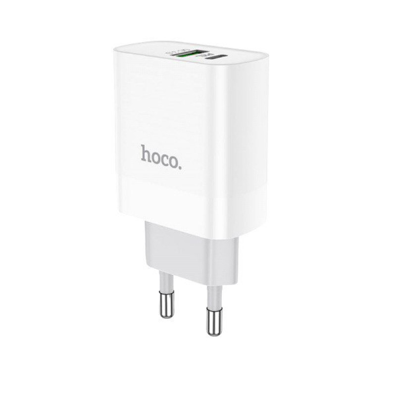 Зарядний пристрій Hoco C80A USB-C, USB, PD 20W, QC 3.0, 3.1 A white