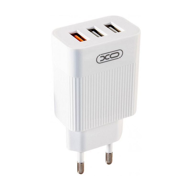 Зарядний пристрій XO L72 3 USB 3000 mA QC 3.0 quick charge white