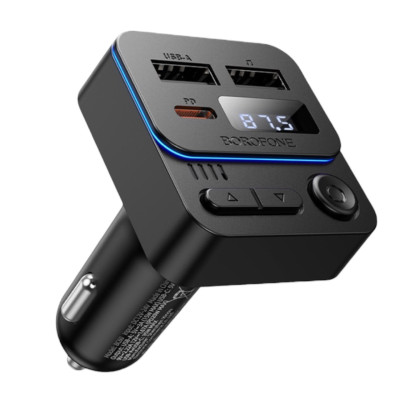 FM трансмітер Bluetooth Borofone BC60 black FM трансмітер Bluetooth Borofone BC60 black