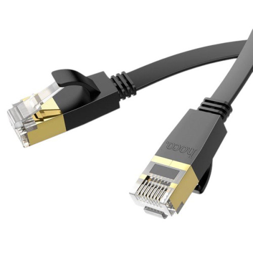 Інтернет кабель Hoco US07 General pure copper flat network cable 6Gbit black 5m