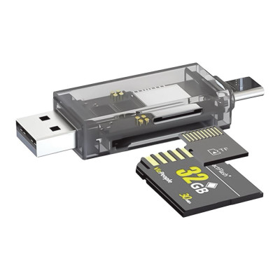 Картрідер універсальний WCD-72 для microSD, SD, вихід USB2.0, Type-C
