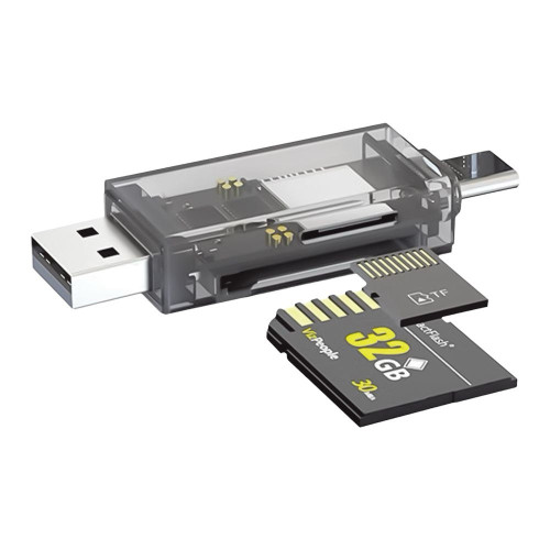 Картрідер універсальний WCD-72 для microSD, SD, вихід USB2.0, Type-C