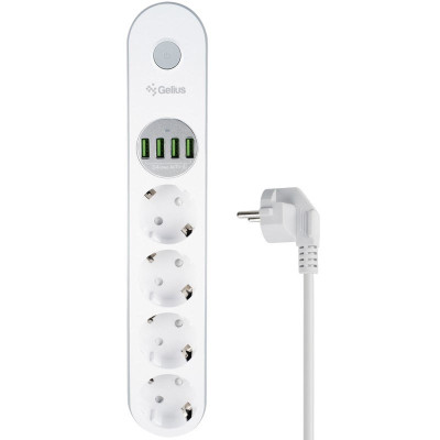 Мережевий подовжувач Gelius Pro PowerStrip G-Power 4 USB ports 3.4A, 2m GP-PS-001 white