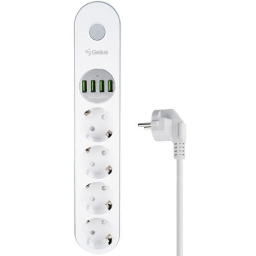 Мережевий подовжувач Gelius Pro PowerStrip G-Power 4 USB ports 3.4A, 2m GP-PS-001 white