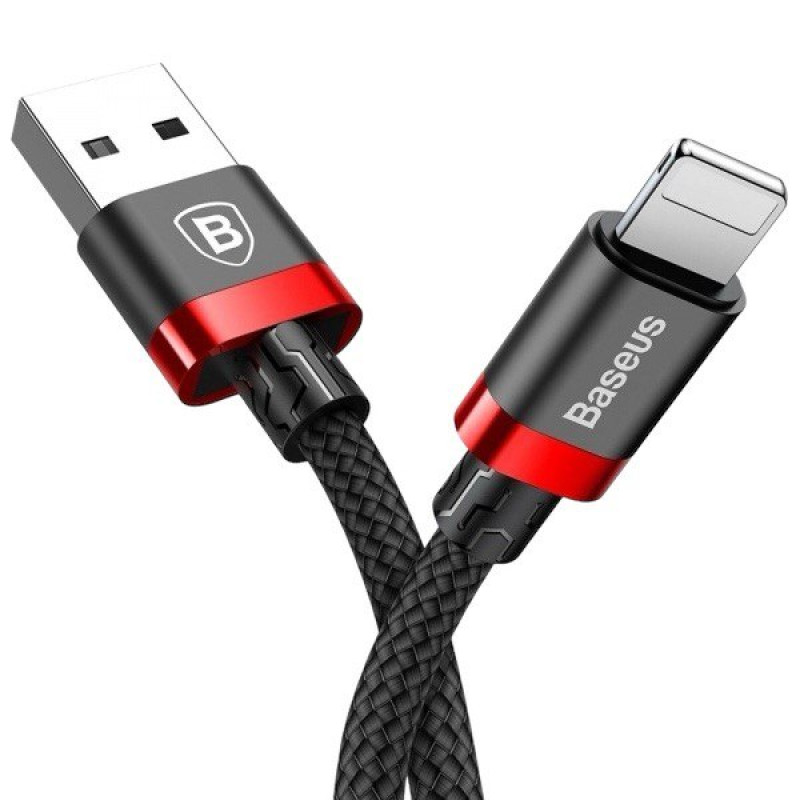 USB кабель Baseus CALKLF-C19 Lightning black red 2m