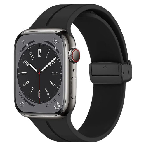 Ремінець для Apple Watch 42, 44, 45, 49 silicone magnetik black Ремінець для Apple Watch 42, 44, 45, 49 silicone magnetik black