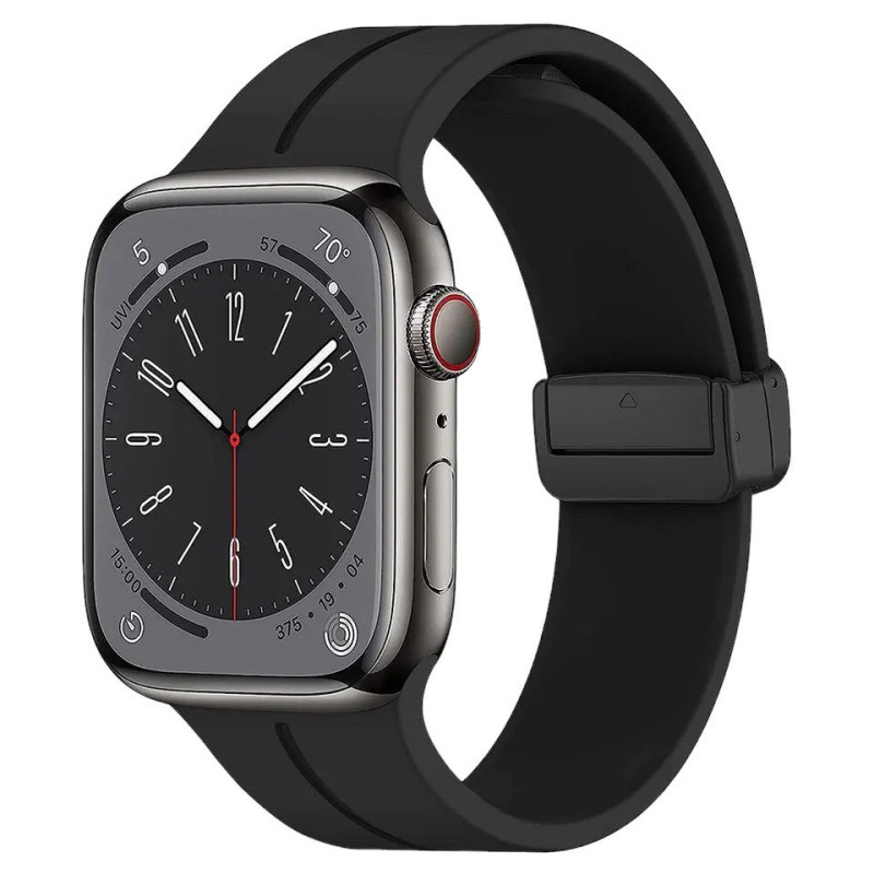 Ремінець для Apple Watch 42, 44, 45, 49 silicone magnetik black