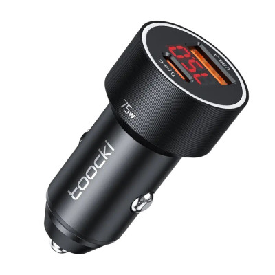 Автомобільний зарядний пристрій Toocki TQ-CC08 75W, USB-C 45W, USB-A 30W, LED black Автомобільний зарядний пристрій Toocki TQ-CC08 75W, USB-C 45W, USB-A 30W, LED black