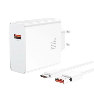 Зарядний пристрій з кабелем Type-C XO L128 USB-A, 120W white Зарядний пристрій з кабелем Type-C XO L128 USB-A, 120W white