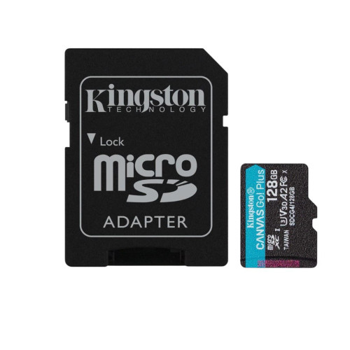 Карта пам'яті MicroSDXC 128GB UHS-I/U3 Class 10 Kingston Canvas Go! Plus R200/W200MB/s SD-адаптер Карта пам'яті MicroSDXC 128GB UHS-I/U3 Class 10 Kingston Canvas Go! Plus R200/W200MB/s SD-адаптер