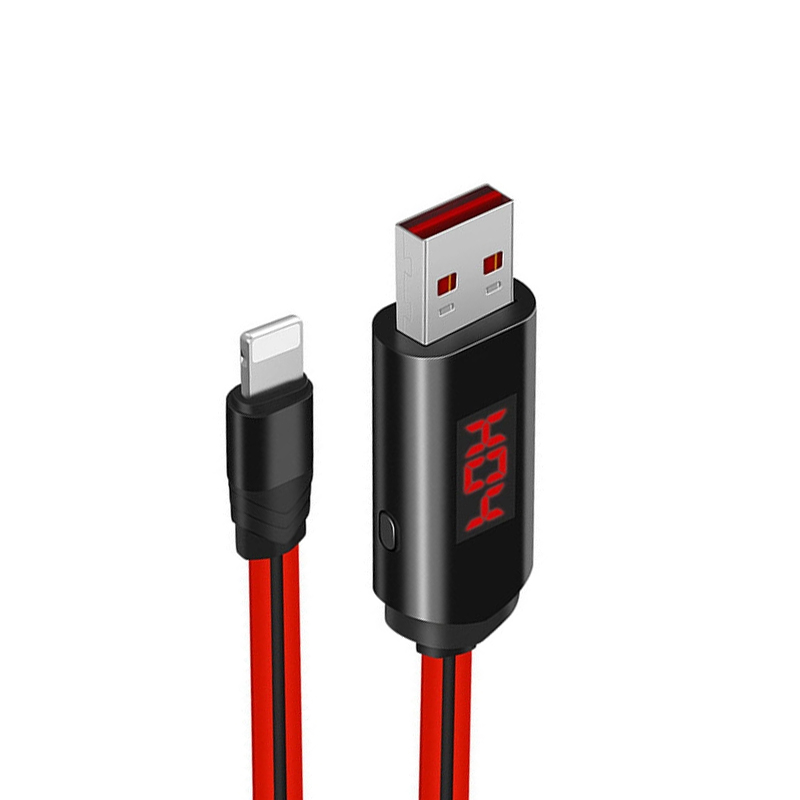 USB кабель Hoco U29 Led Dislayed Timing Lightning red