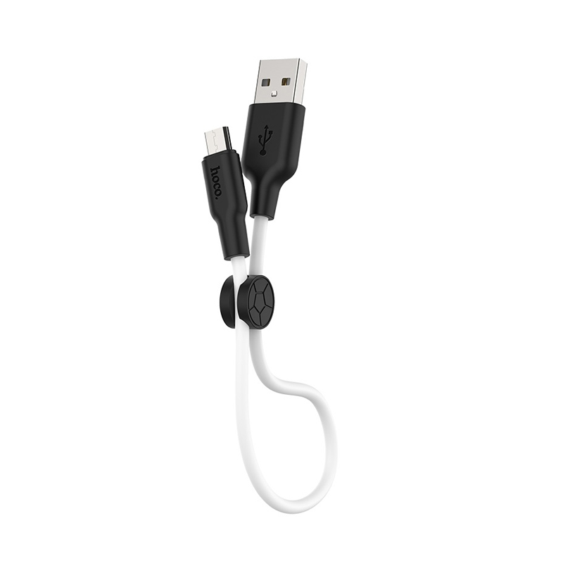 USB кабель Hoco X21 Plus Silicone microUSB 25 см white