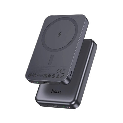 Зовнішній акумулятор Hoco J160 5000 mAh magnetic metal gray