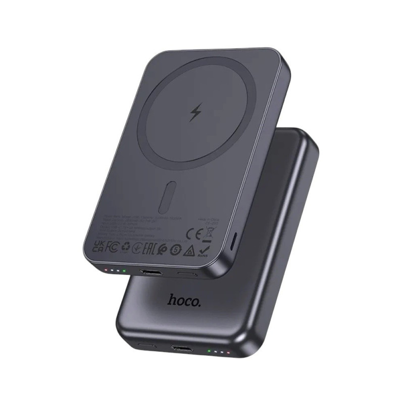 Зовнішній акумулятор Hoco J160 5000 mAh magnetic metal gray
