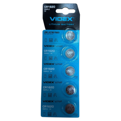 Батарейка Videx CR1620 Lithium 3V 5шт