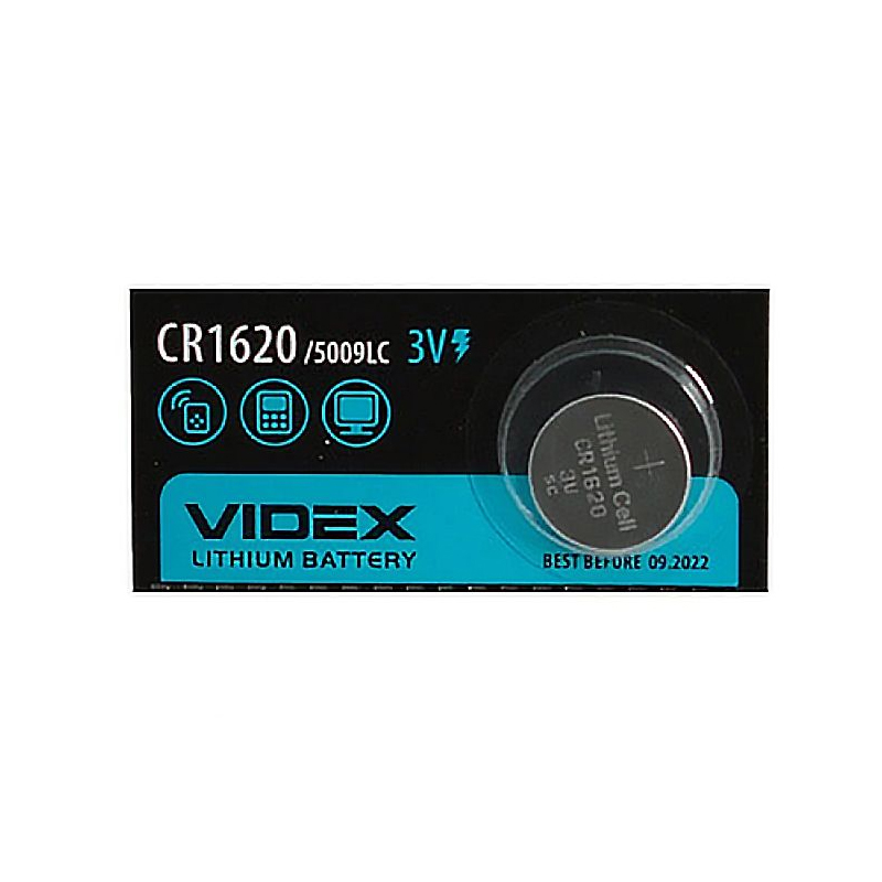 Батарейка Videx CR1620 Lithium 3V 1шт