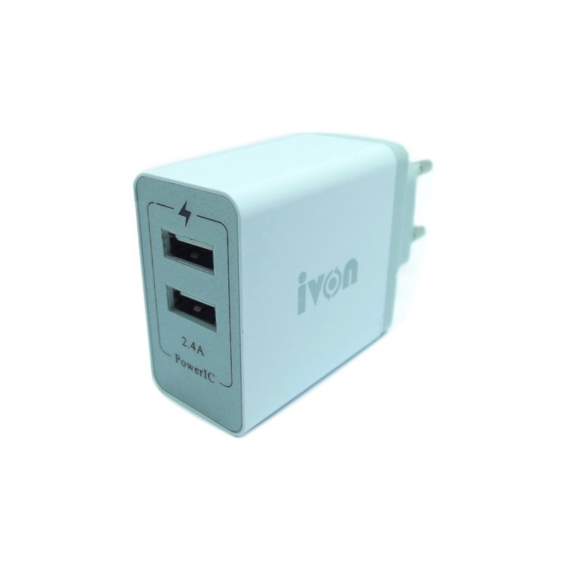 Зарядний пристрій Ivon AD-26 2 USB 2400 mA white