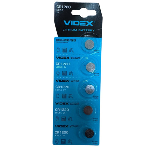 Батарейка Videx CR1220 Lithium 3V 5шт Батарейка Videx CR1220 Lithium 3V 5шт