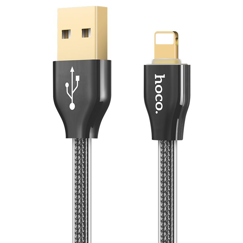 USB кабель Hoco X7 Golden Jelly Knitted Lightning black
