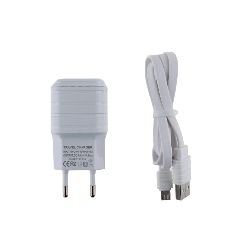 Зарядний пристрій з кабелем microUSB Charger 1 USB 1000 mA white